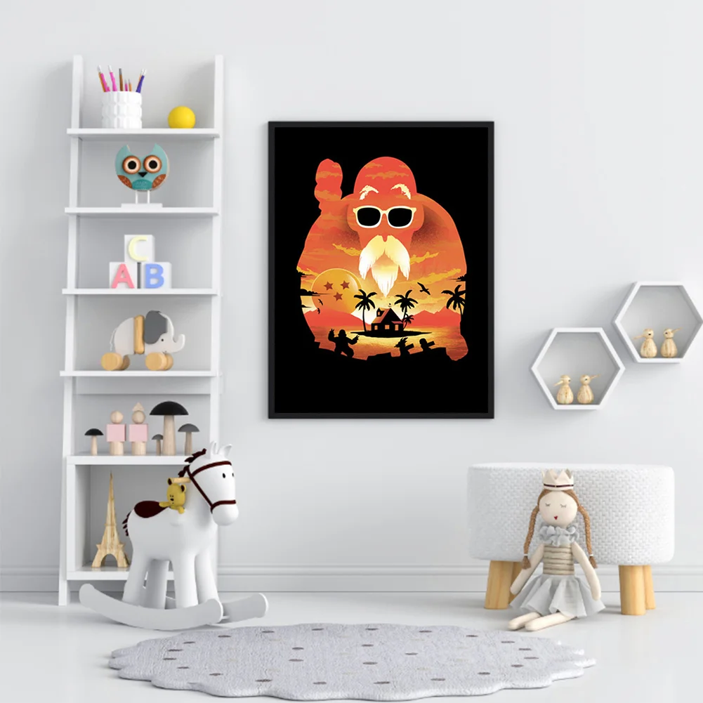 Full Round Diamond Painting 30*40cm - Silhouette Anime