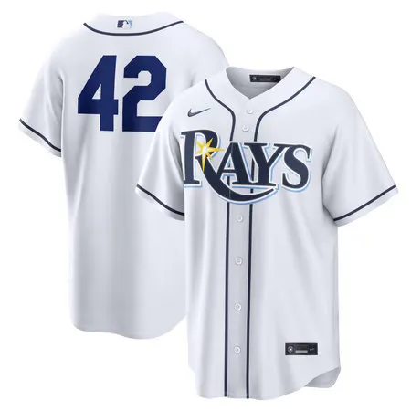 Youth Tampa Bay Rays #42 Jackie Robinson Nike White Home 2026 Jackie Robinson Day Replica Jersey