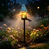 LED Solar Fairy-Tale Mushroom Cottage Garden Light Auto On/Off Resin Mushrooms Ground Decor Lights Weather-Proof Solar-Powered Resin Mushrooms Statue Lamp for Yard Patio Pathway Lawn Flower Bed