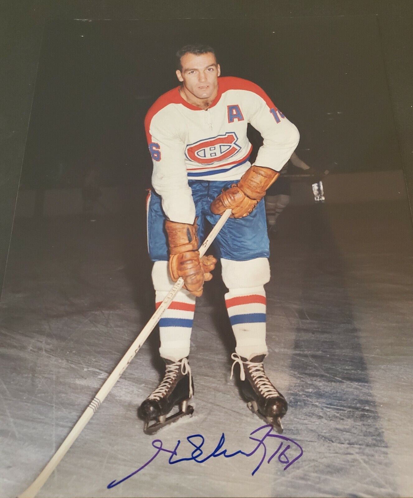 Autographed 11X14 HENRI RICHARD Montreal Canadiens Photo Poster painting - COA