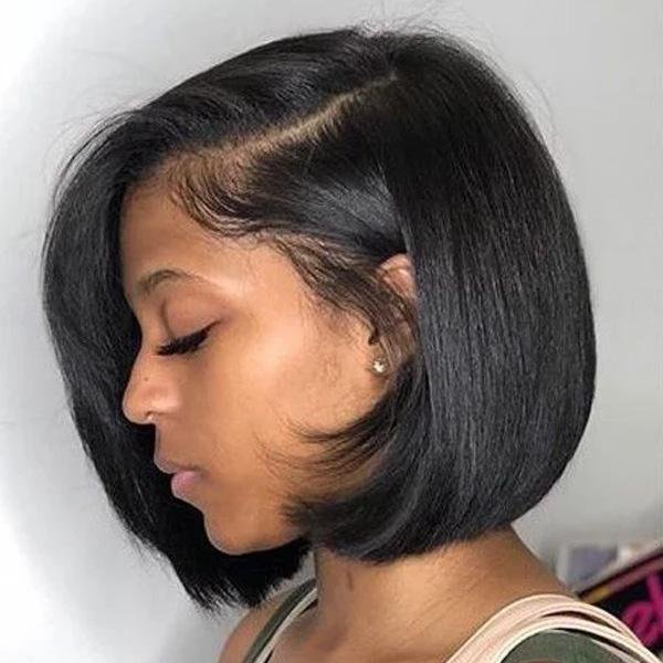 Zaesvini Hair®|Black Bob Natural Soft Straight Wig Zaesvini