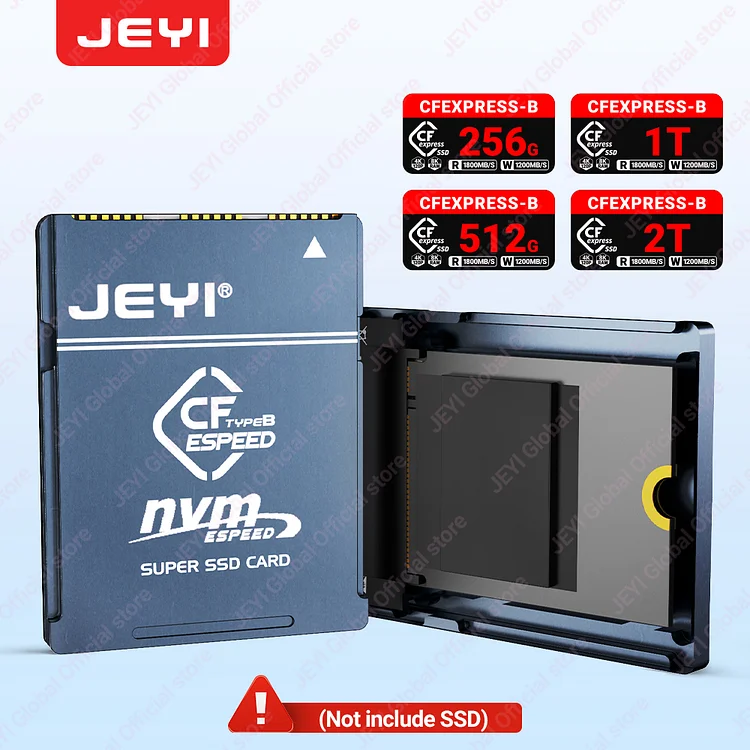 JEYI CF-Express Type-B to 2230 NVMe M.2 SSD Adapter, PCIe 4.0