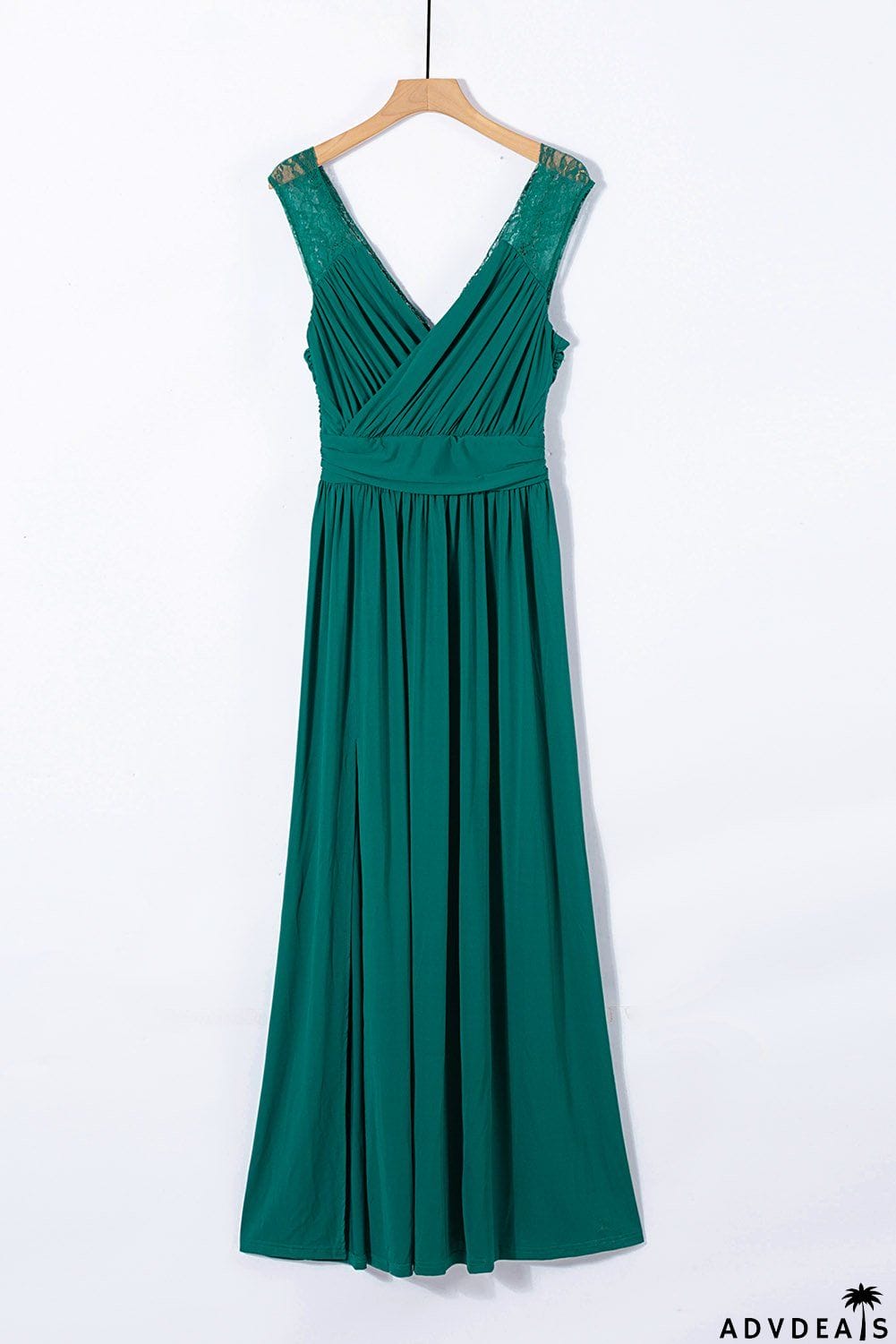 Backless Lace Side Split Maxi Dress