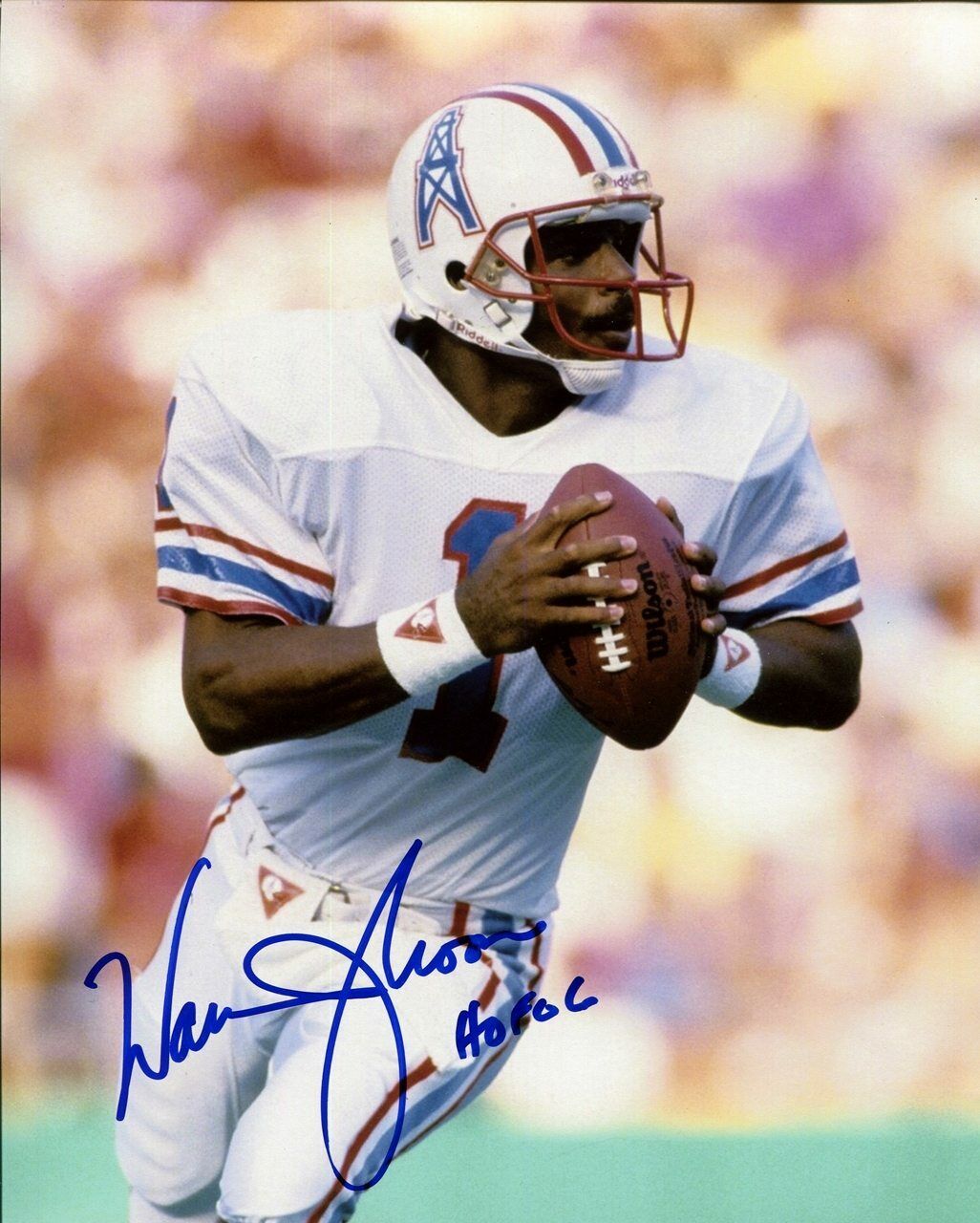 Warren Moon Houston Oilers HOF Autographed Signed 8x10 Photo Poster painting CFS Holo COA