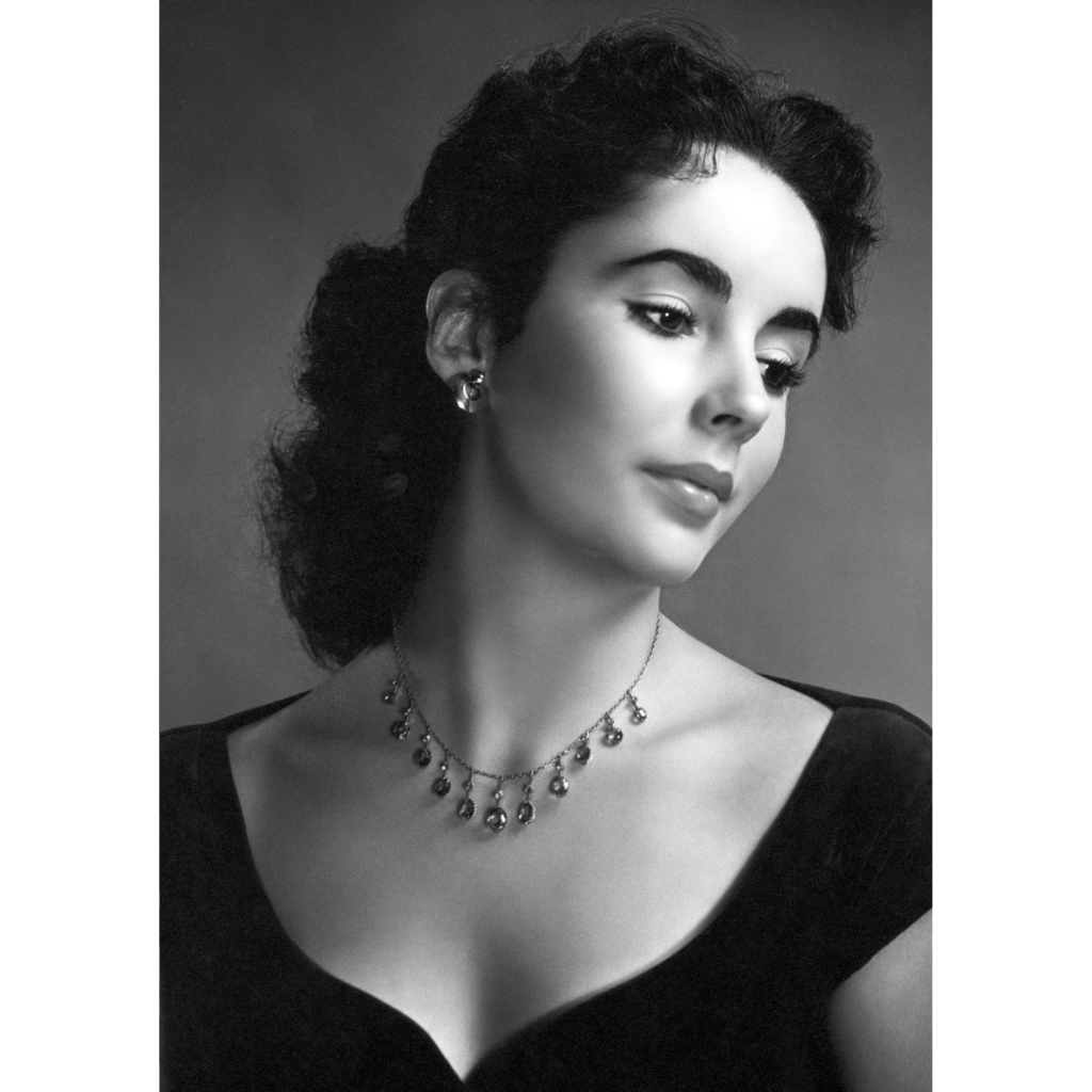 ELIZABETH TAYLOR IN A BLACK DRESS VINTAGE CANVAS PRINT