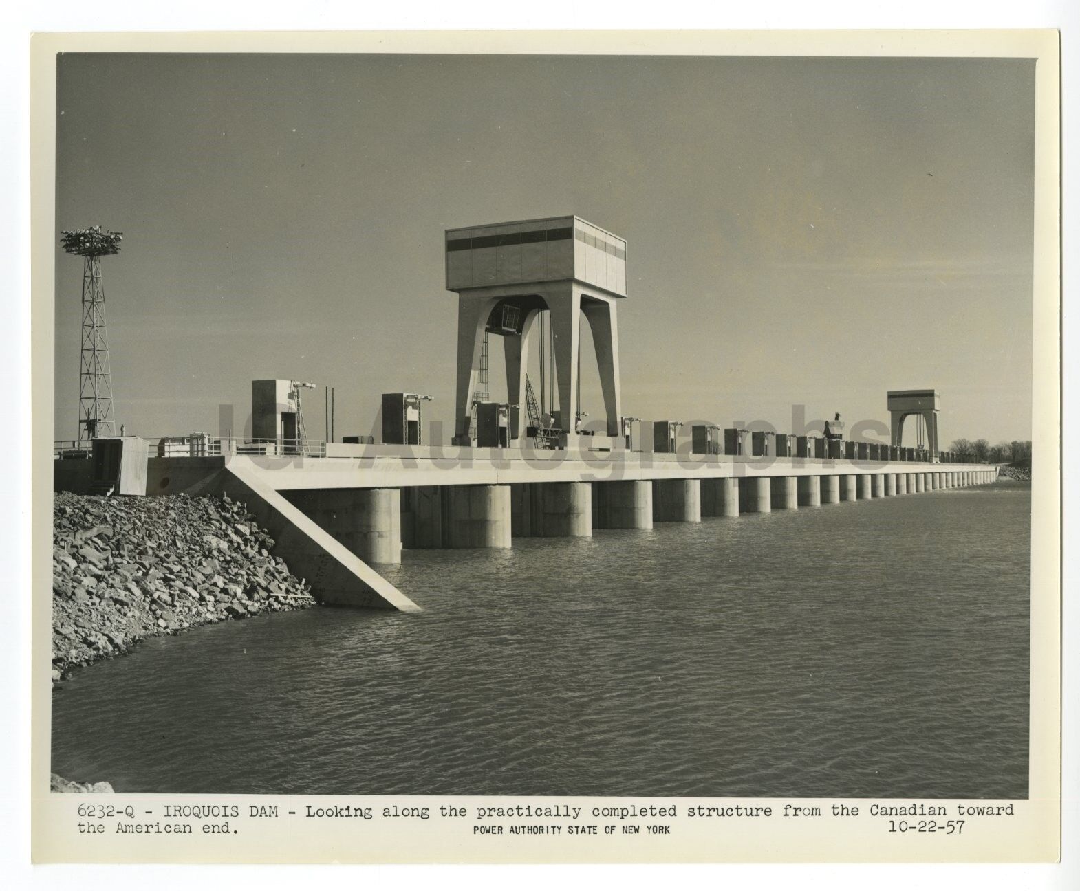 New York Power Authority - Vintage Glossy 8x10 Photo Poster paintinggraph Iroquois Dam - 1957