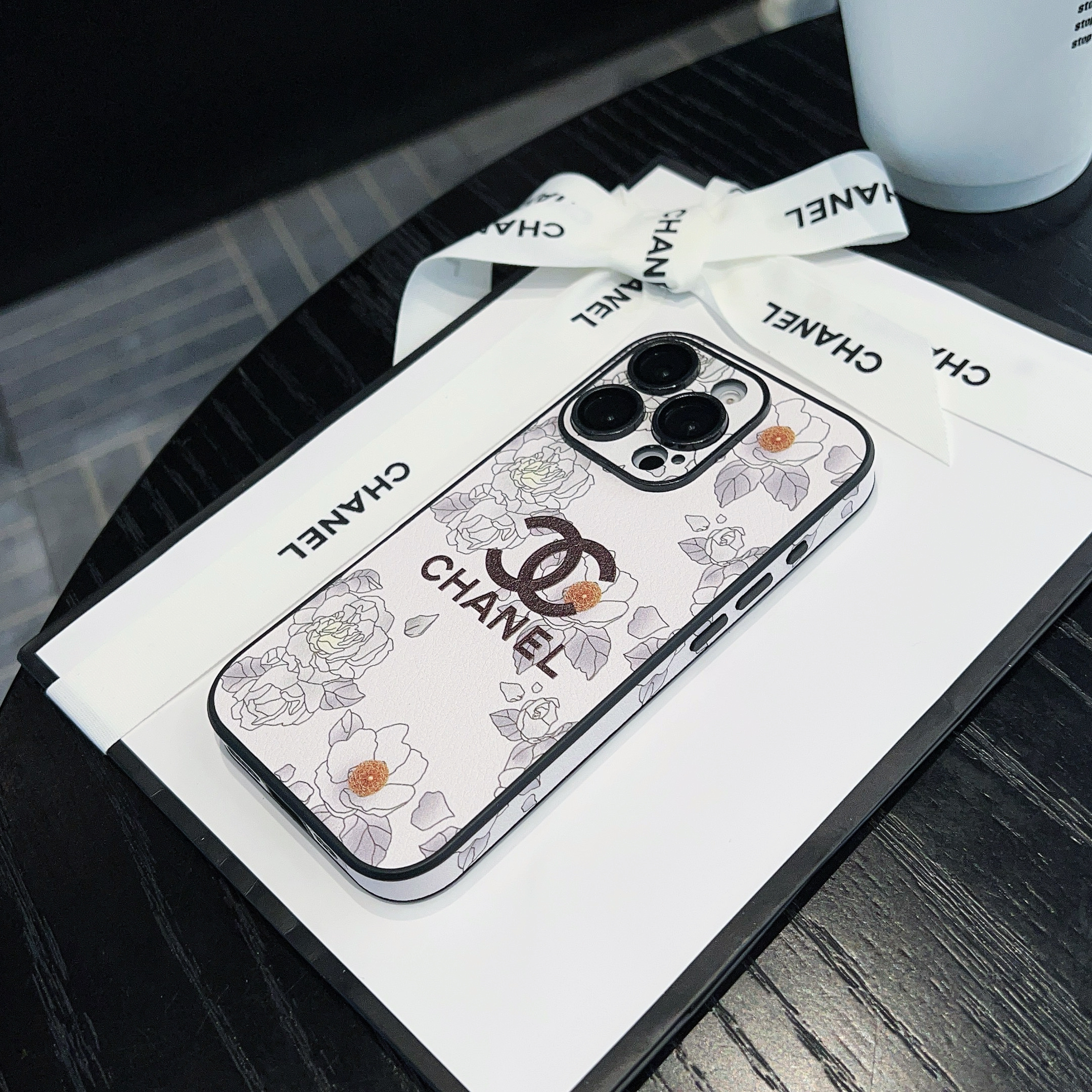 Exclusive Design Chanel Camellia Leather Apple iPhone Case