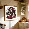 Sugar Skull Lady Full 11CT 3 Strands Stamped Needlework Embroidery Kit 17.71x17.71inch Embroidery Needlepoint Starter Kits Cross Stitch Art and Crafts Kits for Beginners Adults Home Decor tapestrymarket