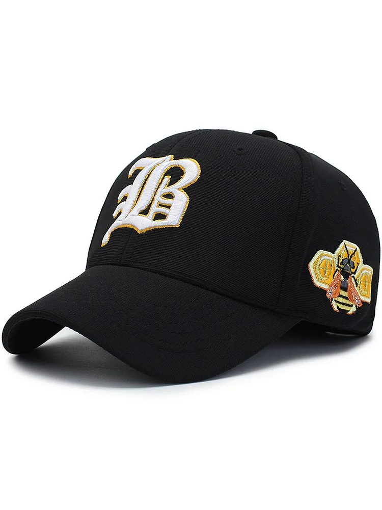 Unisex's Letter Bee Pattern Embroidery Casual Baseball Cap