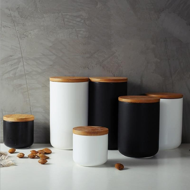 Ceramic and Wood Storage Containers