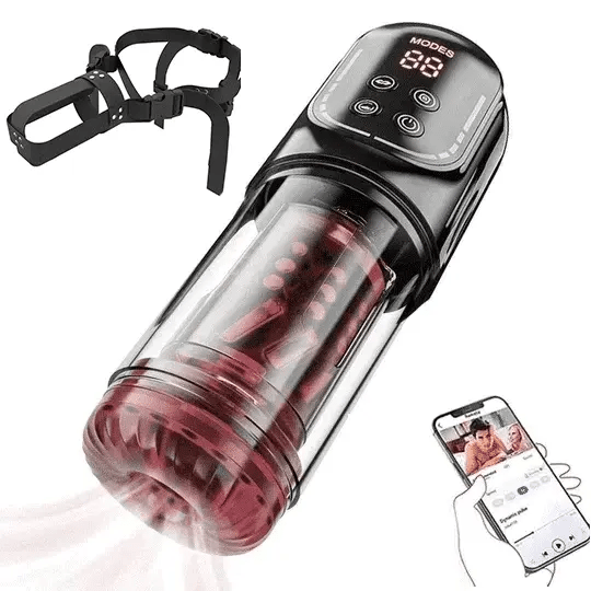 XPGear XR4 Red App-Enabled Stroker — Thrusting, Rotation & Licking