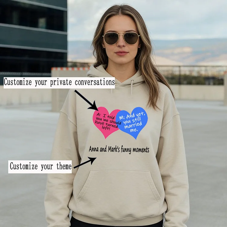 Customized private chats Crewneck/Hoodie, love messages, everyday moments of affection, Valentine's Day gifts, anniversary gifts 