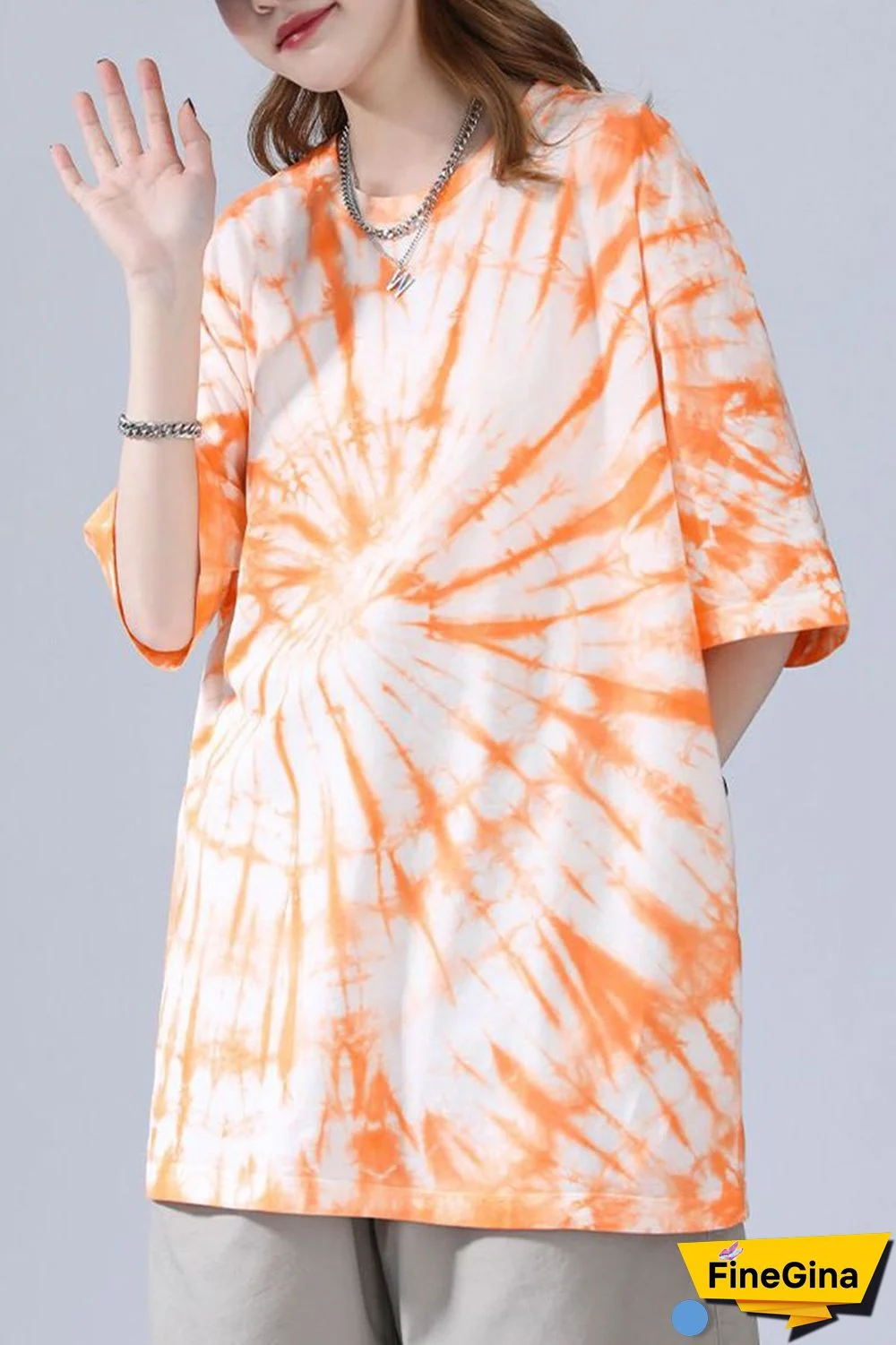 Trendy Casual Gradient Tie Dye Tee Shirts