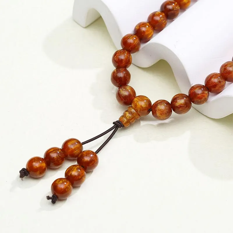 108 Beads Golden Sea Willow Mala Prosperity Necklace Bracelet