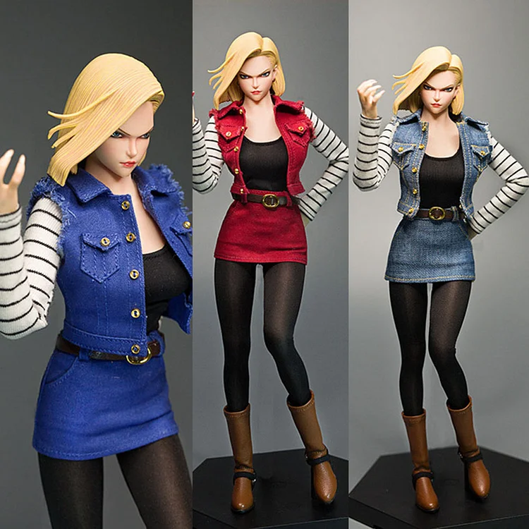 1/6 Android 18 Vest Skirt Set Female Soldier Clothes Fit 12'' Action Figure  Body Dolls for Hobby Collection - AliExpress