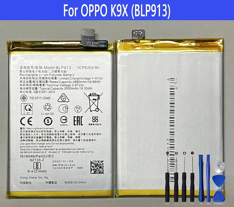 BLP913 Battery For OPPO K9X  Repair Part Original Capacity Mobile Phone Batteries Bateria