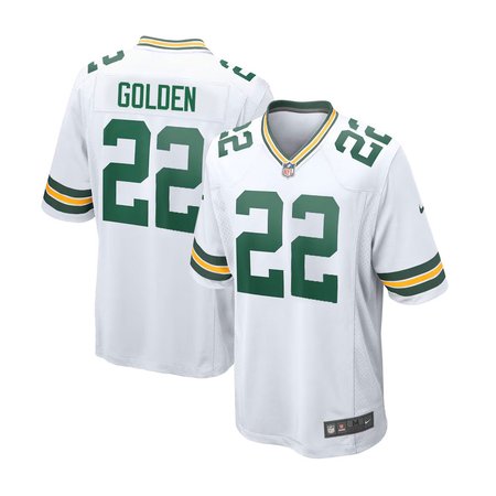 Men's Green Bay Packers #22 Matthew Golden  White 2025 NFL Draft First Round Pick Game Jersey