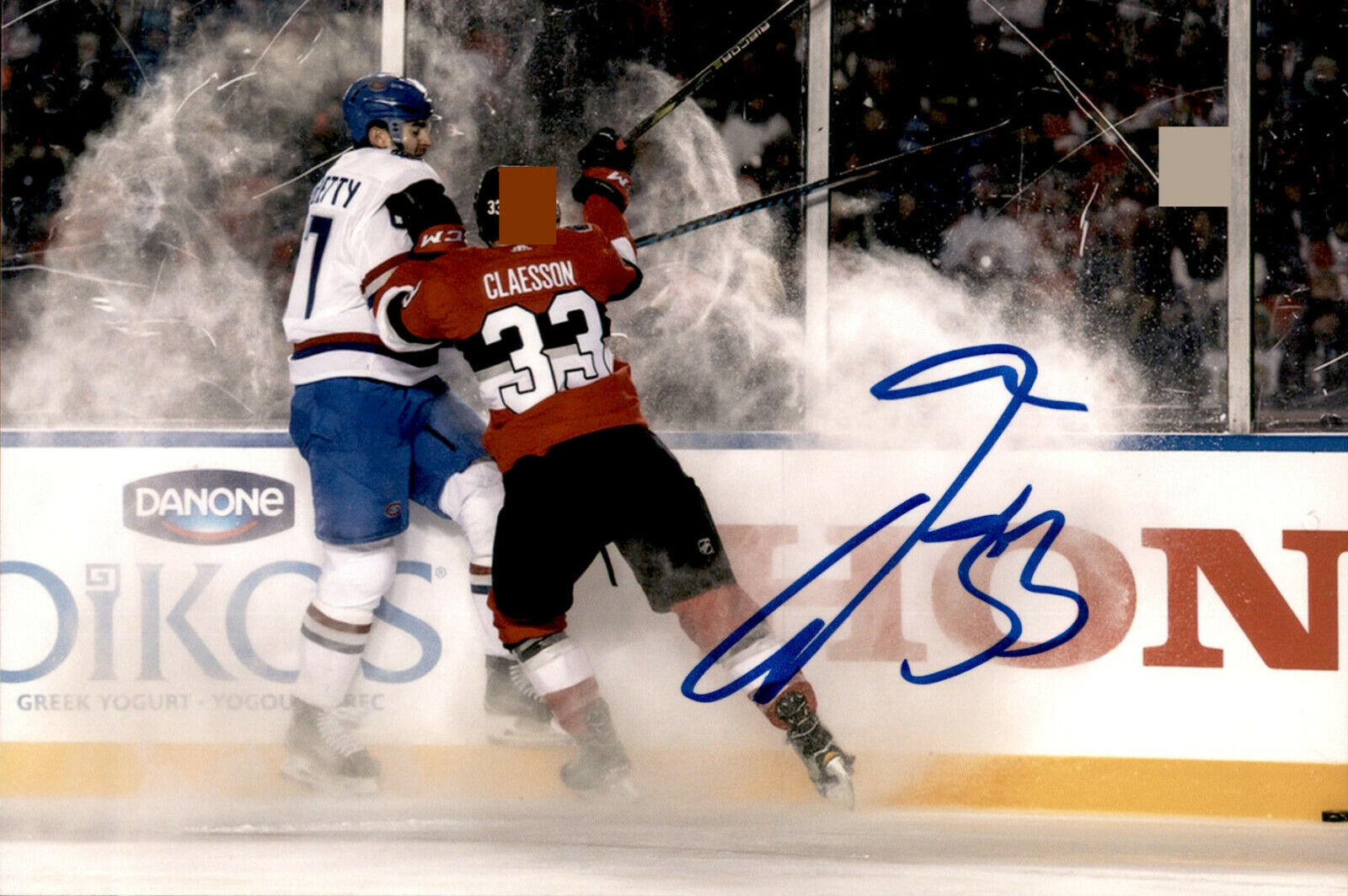 Fredrik Claesson SIGNED 4x6 Photo Poster painting 17' NHL 100 OUTDOOR CLASSIC OTTAWA SENATORS