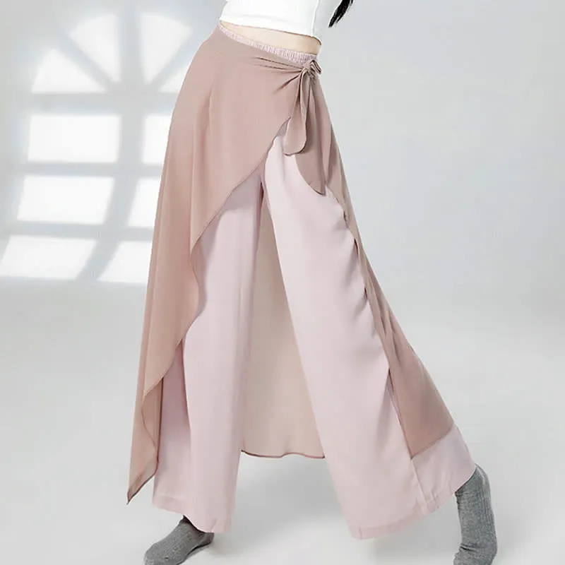 Vintage Lace Up Flowy Wide Leg Casual Pants