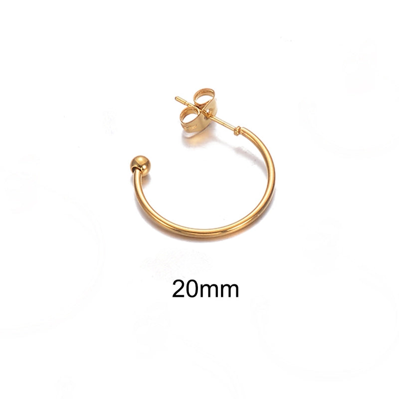 10 PCS/Package 304 Stainless Steel Solid Color Hook Earring Findings