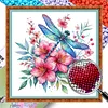 Dragonfly Flora Glass Bead Partial 11CT DIY Stamped Cross Stitch Kits for Beginners Adults Home Decor Cross Stitch Art and Crafts Kits 14.04x14.04in tapestrymarket