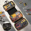 Roll Up Tool Bag with 3 Clear Window Cases Detachable Oxford Fabric Tri-fold Tool Bag Organizer Ideal for Crafts DIY Repair Men