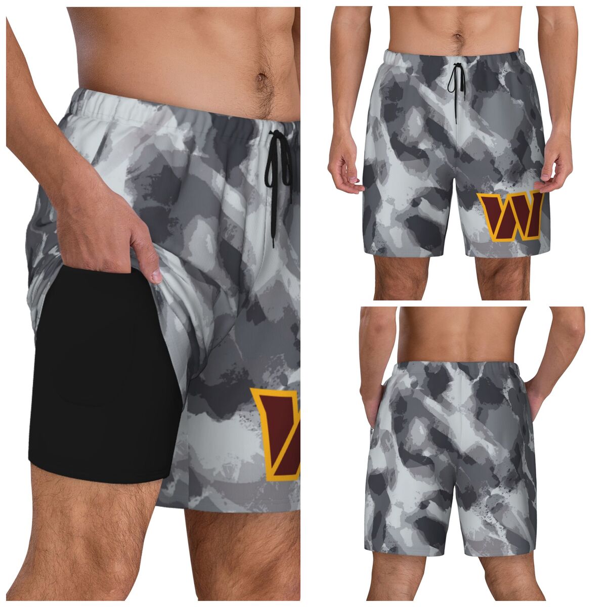 Washington Commanders Camo Quick-Dry Men Swim Trunk