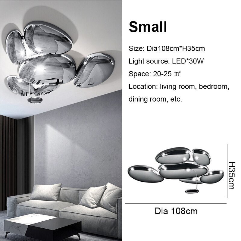 Postmodern Creative Designer Suspension LED Ceiling Lamp Irregular Chrome Decoration Ceiling Lamps Living Room Bedroom Lustres