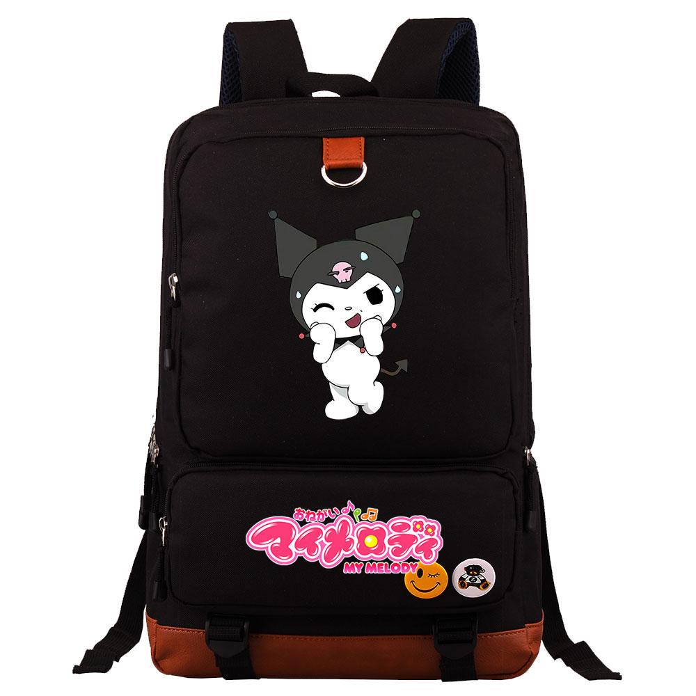 Mayoulove Kuromi Backpack Stylish Design Lightweight for School and Outdoor Activities-Mayoulove