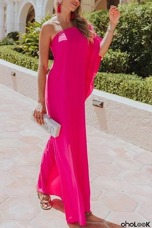 One Shoulder Maxi Dress