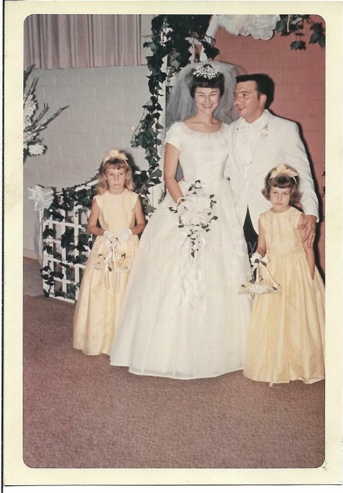 FOUND Photo Poster paintingGRAPH Color WEDDING 1960′s Portrait VINTAGE Original 22 46 T