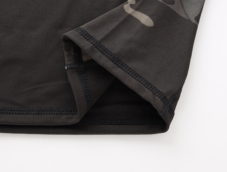 Round Neck 1/4 Zipper Raglan Long Sleeve Camo Slim Sports Underwear Suits