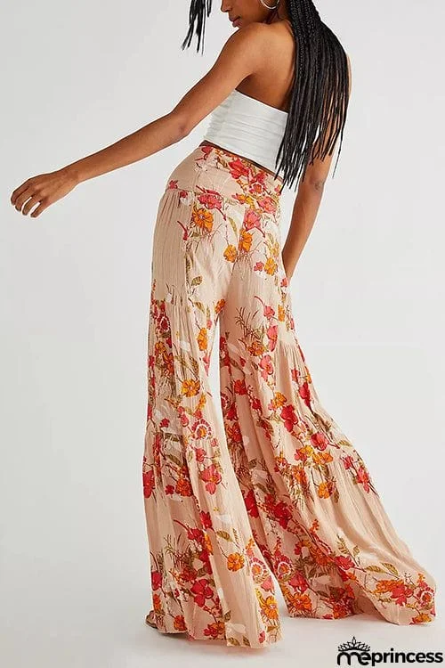 Print Belted Palazzo Pant
