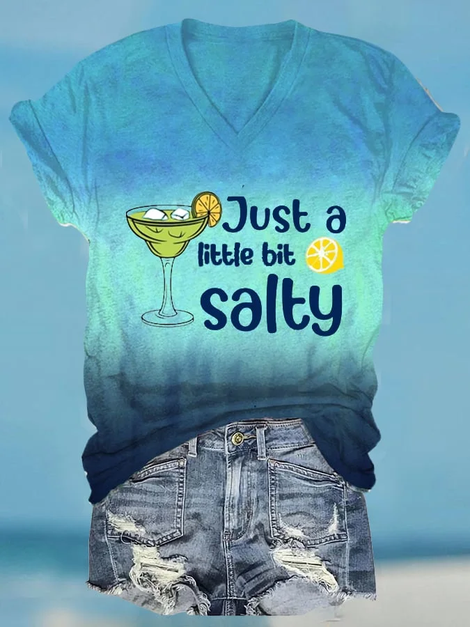 🔥Buy 3 Get 10% Off🔥Women's Hawaiian Just a Little Bit Salty Print  Casual T-Shirt