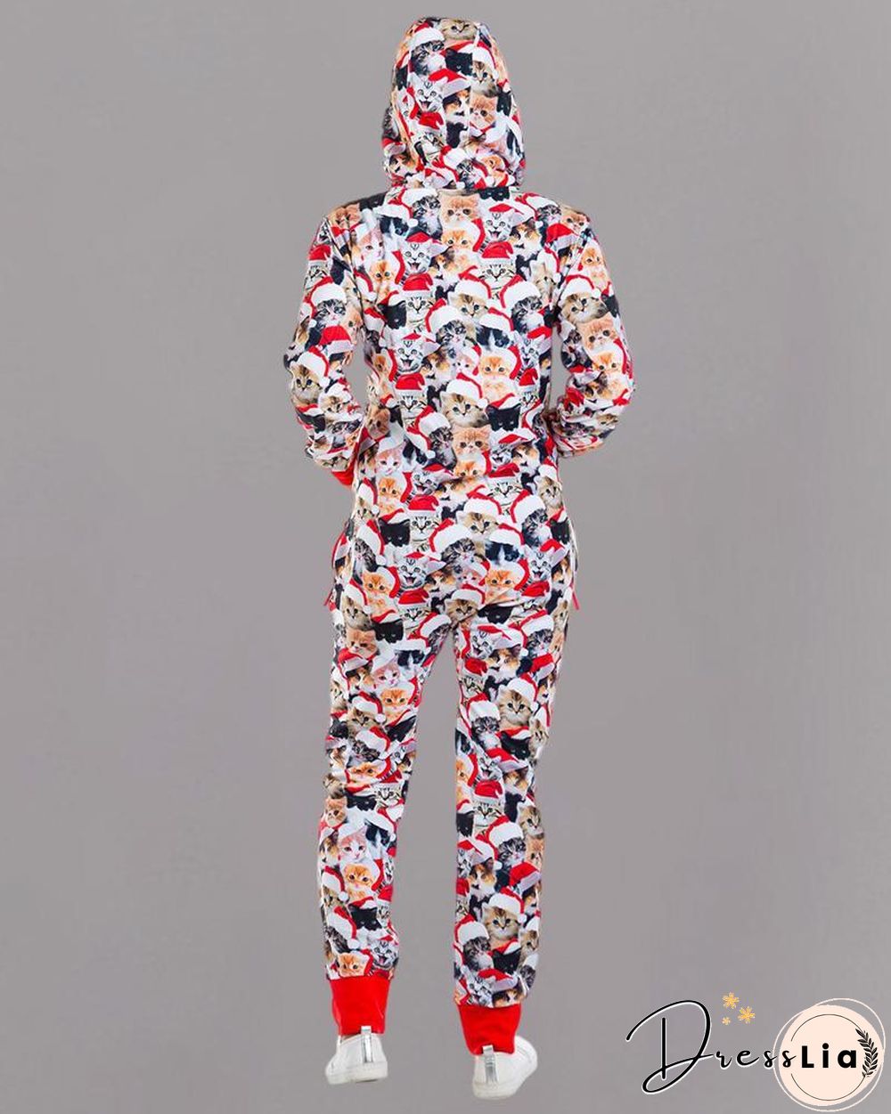Christmas Hooded Long Sleeve Casual Jumpsuit P10799