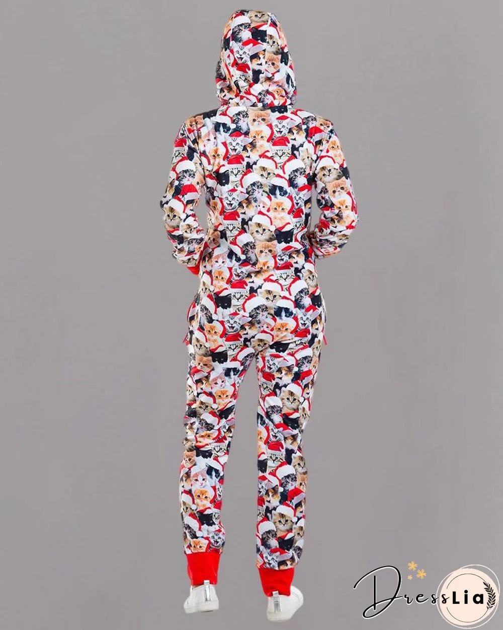 Christmas Hooded Long Sleeve Casual Jumpsuit P10799