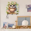 (US Only)Wooden Special Shape Owl 3 Hooks Diamond Painting Hook Rail for Wall Cabinet