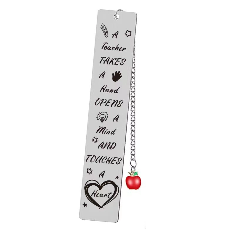 Fashion Creative Metal Stainless Steel Lettering Bookmark
