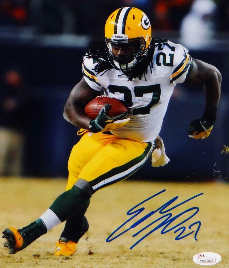 Eddie Lacy Autographed Green Bay Packers 8x10 Running Photo Poster painting- JSA Witnessed Auth