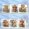 uk.everydayedeals 6Pcs DIY Diamond Painting Greeting Card - Tiger Monkey