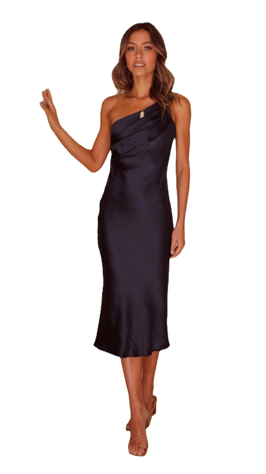 Brownm Brownm / Summer 2023 New Back Belt Slim Urban Fashion Long Dress 8527