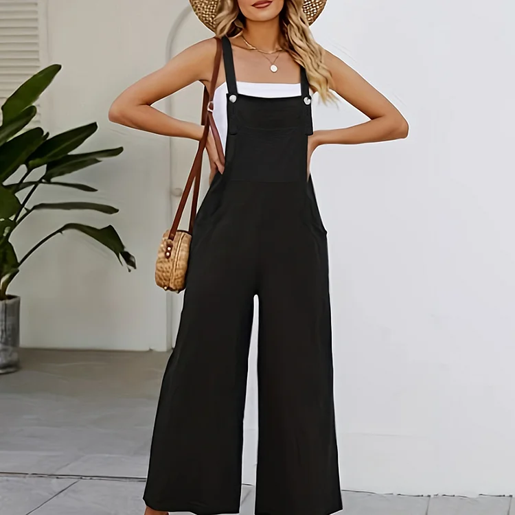 Solid Color Cotton And Linen Loose Straight Casual Pants