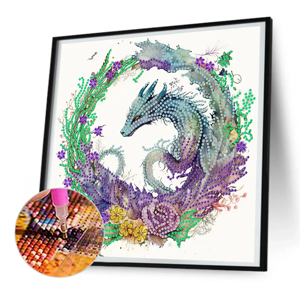 Special Shape Diamond Painting 30*30cm - Circling Dragon