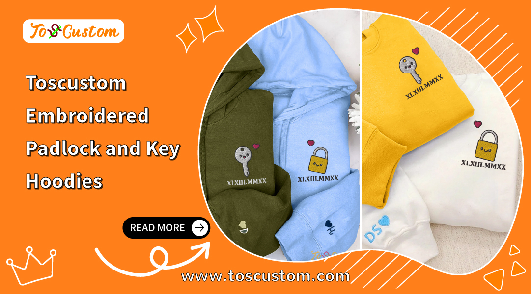 Toscustom Embroidered Padlock and Key Hoodies