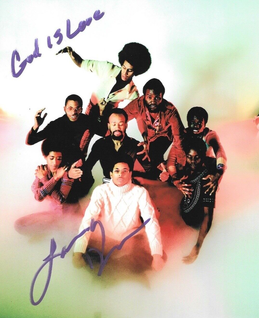 * LARRY DUNN * signed 8x10 Photo Poster painting * EARTH, WIND & FIRE * COA * 5