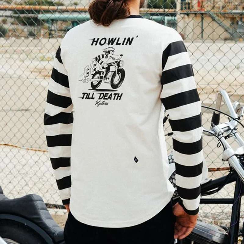 Retro Simple Classic Striped Print Long-sleeved T-shirt
