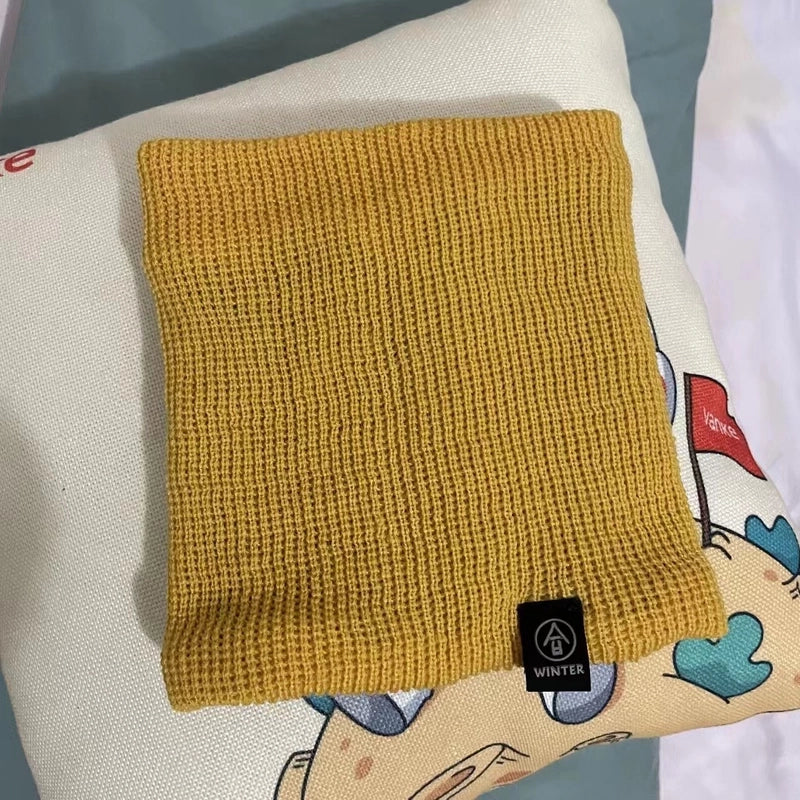 Winter Scarf Unisex Fleece-lined Thickened Scarf Warm Neck Set Riding Mask Wool Pullover Knitted Scarf