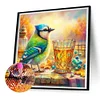 Herbst Wasserbecher Vogel - runder Bohrer Diamantmalerei - 30*30cm
