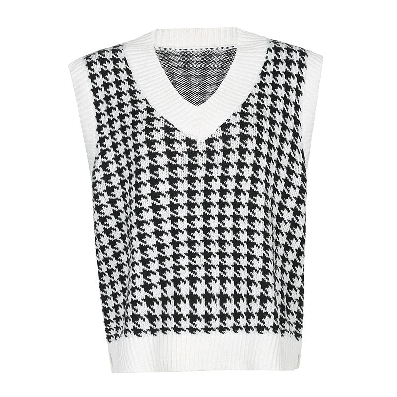 Women's Sleeveless Sweater Female 2021 Sweaters for Women Vest Spring Women's Clothing Vintage Clothes Knitting Vest Woman Tops