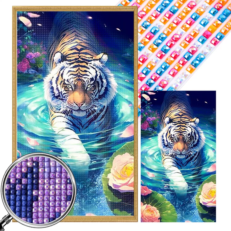 Tiger 40*70CM (Canvas) Full AB Square Drill Diamond Painting gbfke